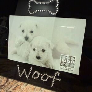 Black Dog Photo Frame with Crystal Accents
